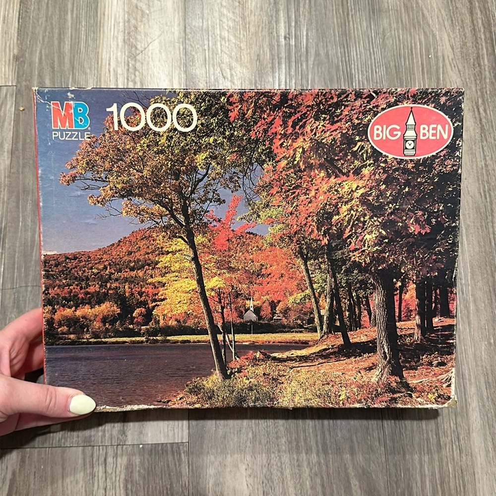🍁 Vintage Milton Bradley Big Ben 1000 Pc Eaton NH Fall Foliage Puzzle